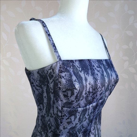 90s Baddie Snake Print Dress - Y2k Bratz Mcbling Club Style Vintage La Belle - Picture 7 of 16